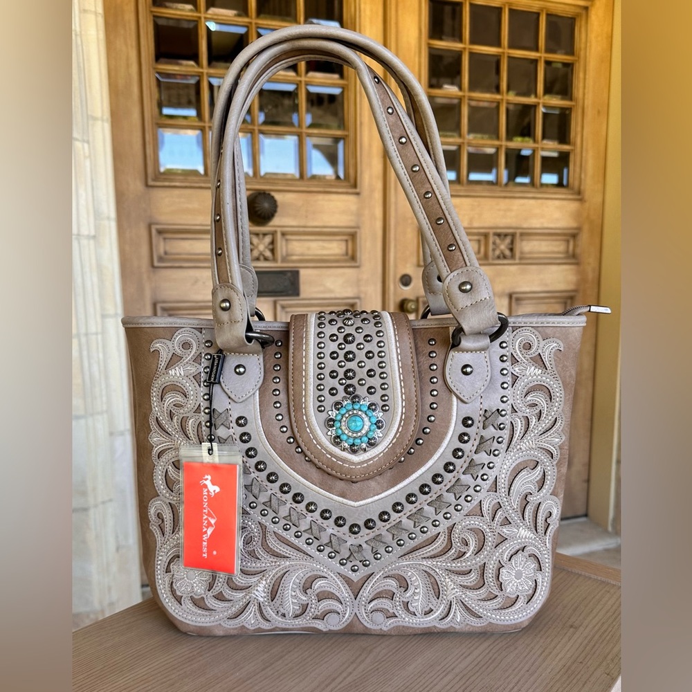 Montana west embroidery conceal carry handbag